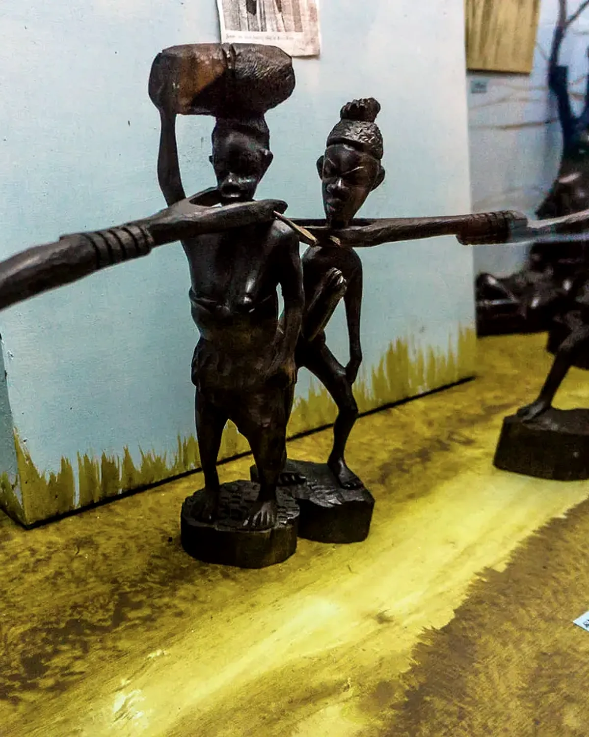 Malawian wood carving — Carving of slave caravan, Lake Malawi Museum