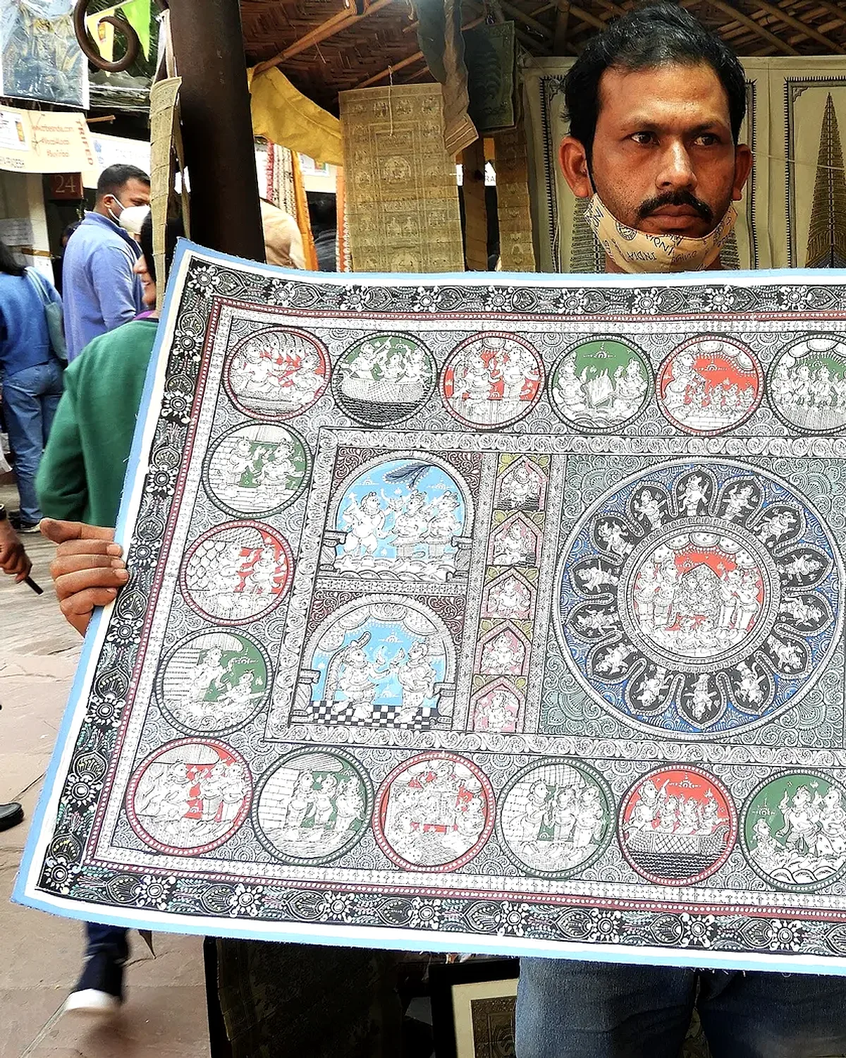 Orissa Pattachitra — Artist with Odisha Pattachitra DSCN1052 01